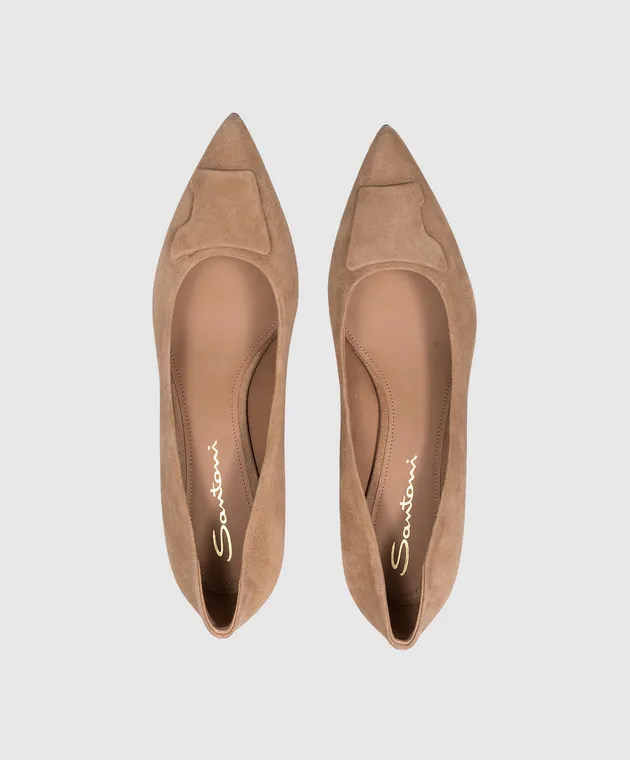 Santoni Barchette in camoscio beige WDLS71206HI2TMGD