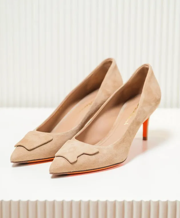 Santoni Barchette in camoscio beige WDLS71206HI2TMGD