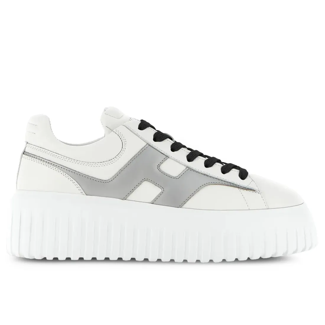 Sneaker da donna Hogan H-Stripes bianca e argento