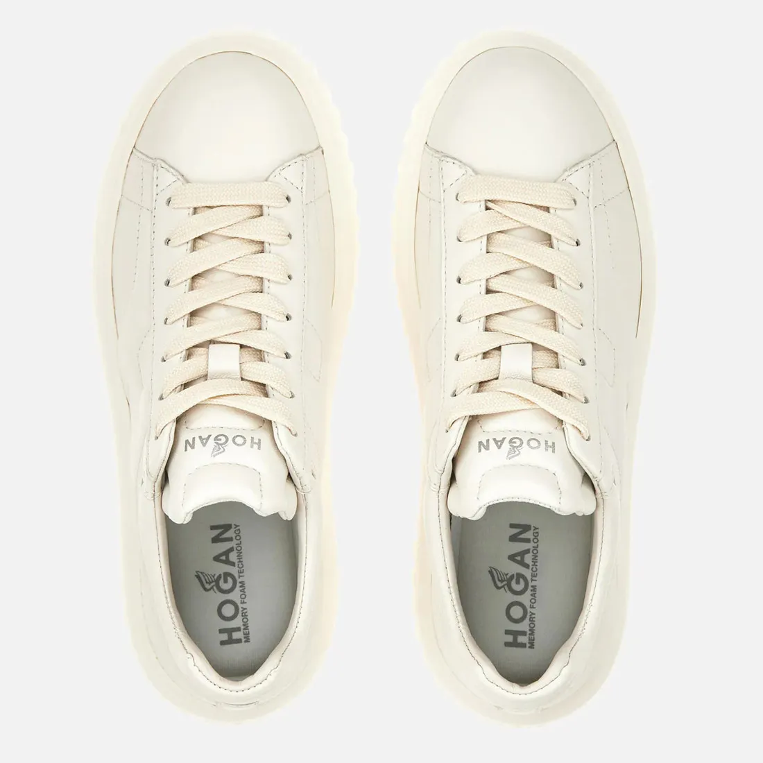 Sneaker da donna Hogan H-Stripes in nappa avorio