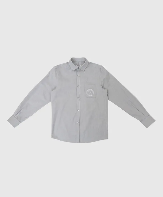 Stefano Ricci Maglietta grigio chiaro per bambini con ricami YAC6S00030L824