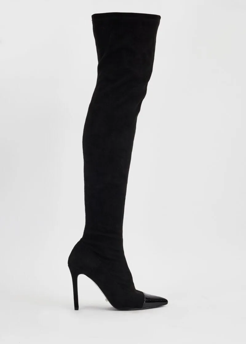 Stivali cuissard effetto suede
