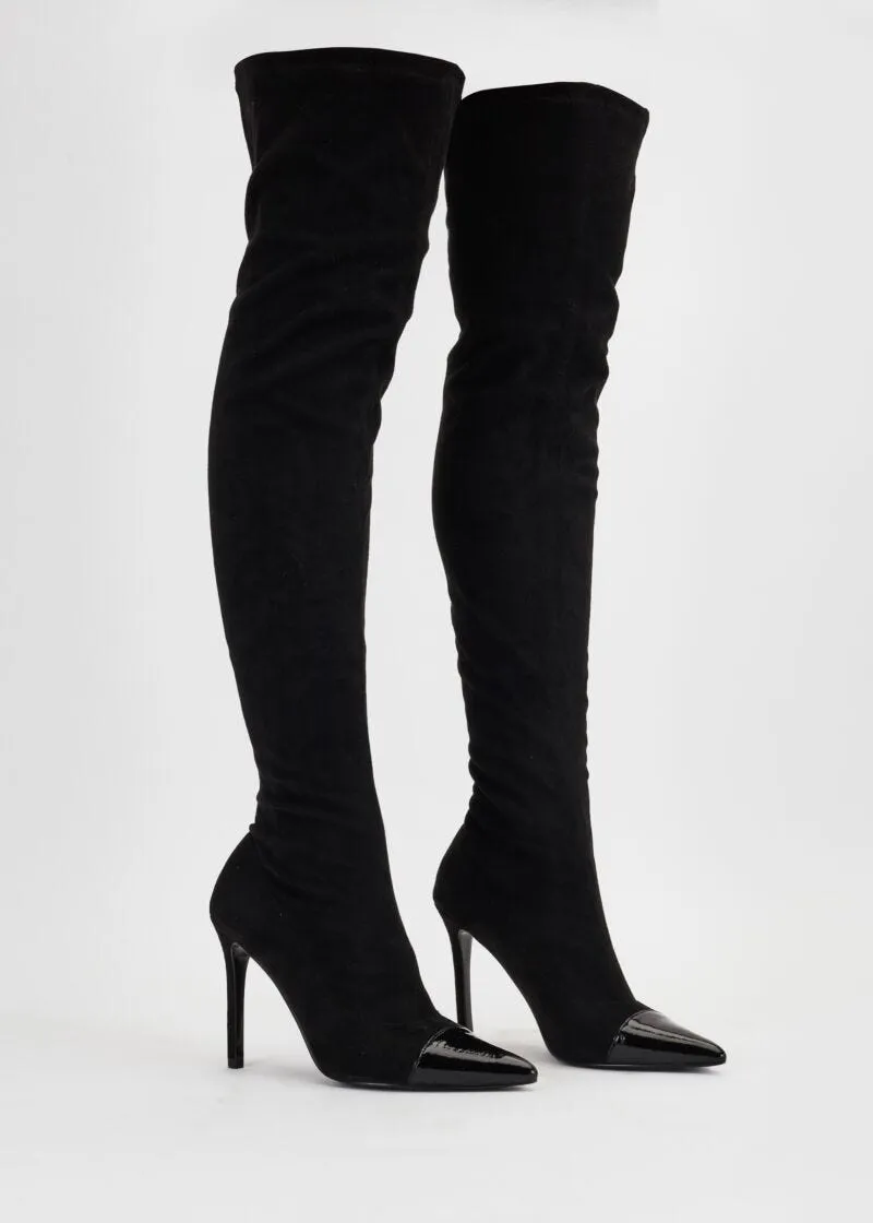 Stivali cuissard effetto suede