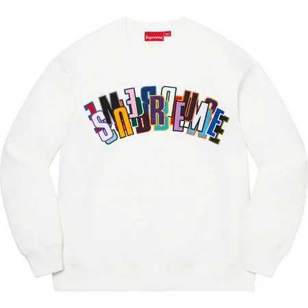 SUPREME  ---------    ------------Supreme felpa unisex stacked crew neck - bianco