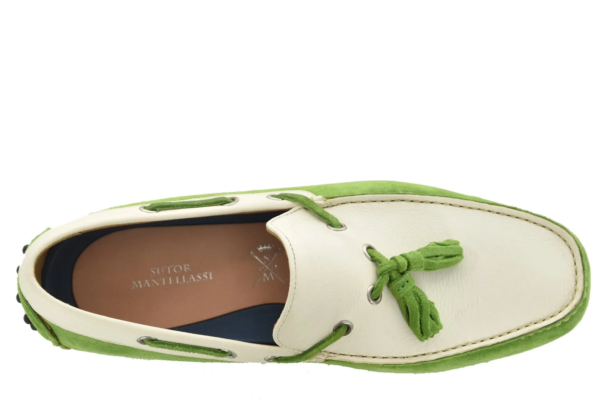 Sutor Mantellassi Mocassino Verde e Bianco Uomo Mod.SM679W0