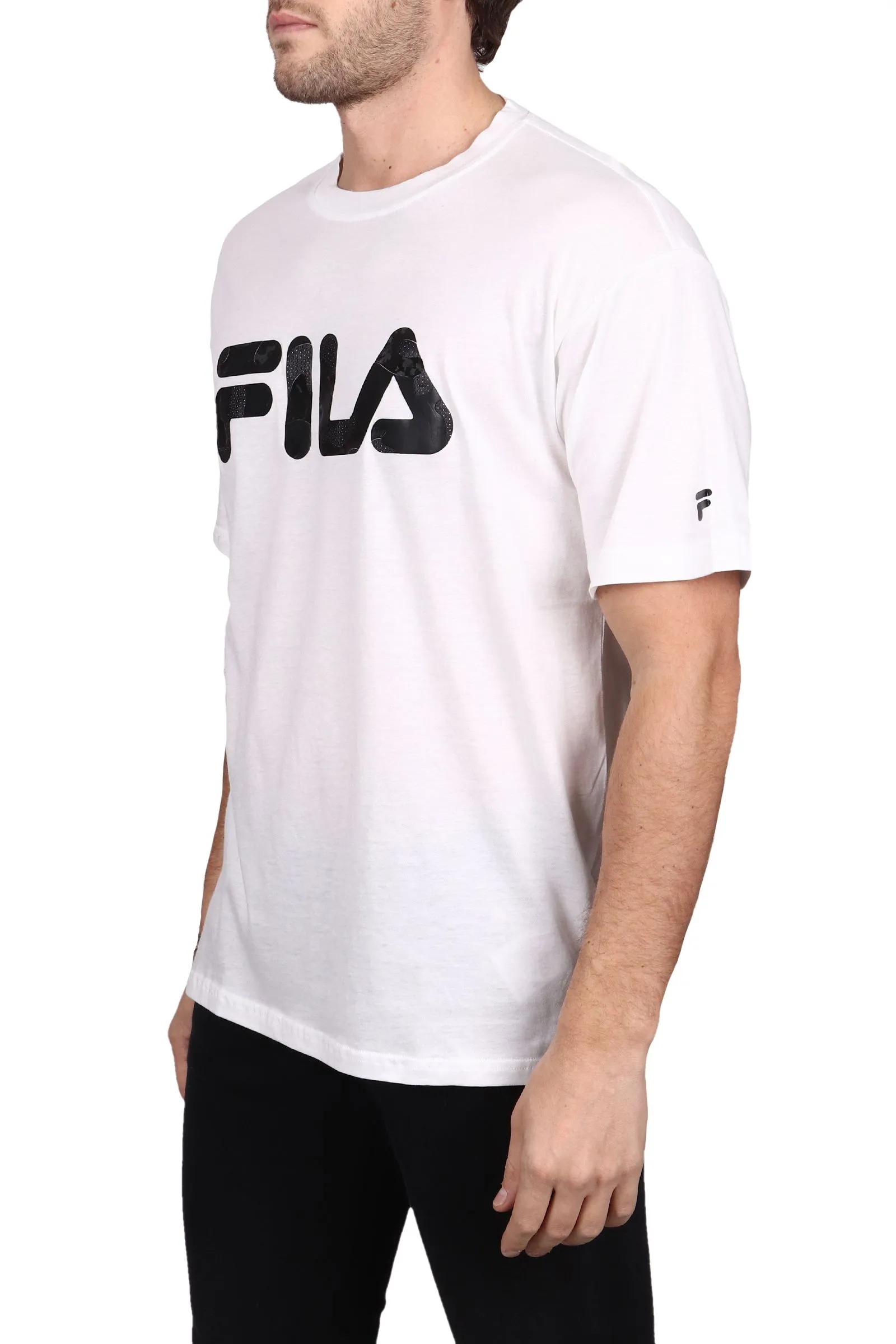 T-SHIRT BIANCA CON DETTAGLIO LOGO FRONTALE IN COTONE