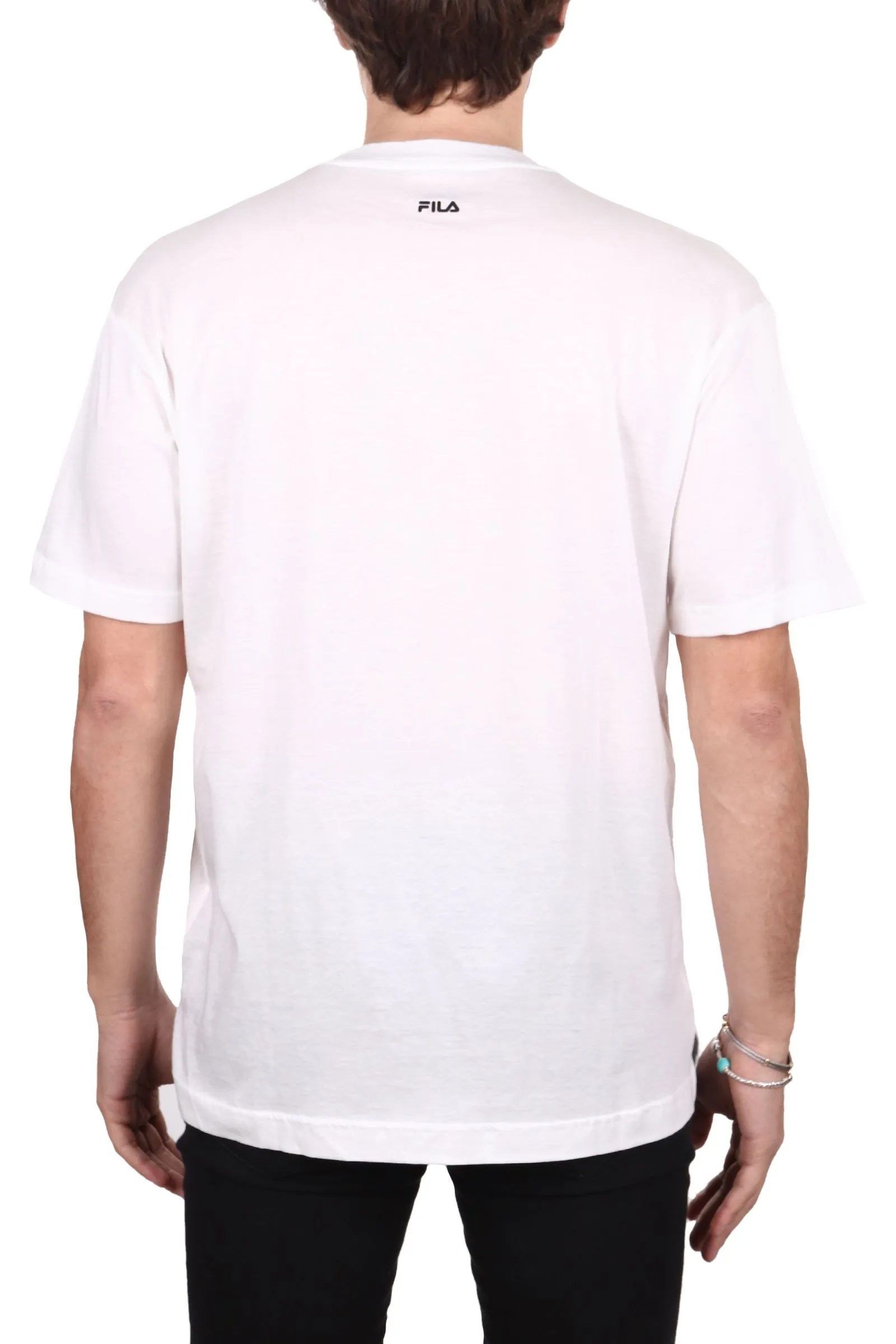 T-SHIRT BIANCA CON DETTAGLIO LOGO FRONTALE IN COTONE