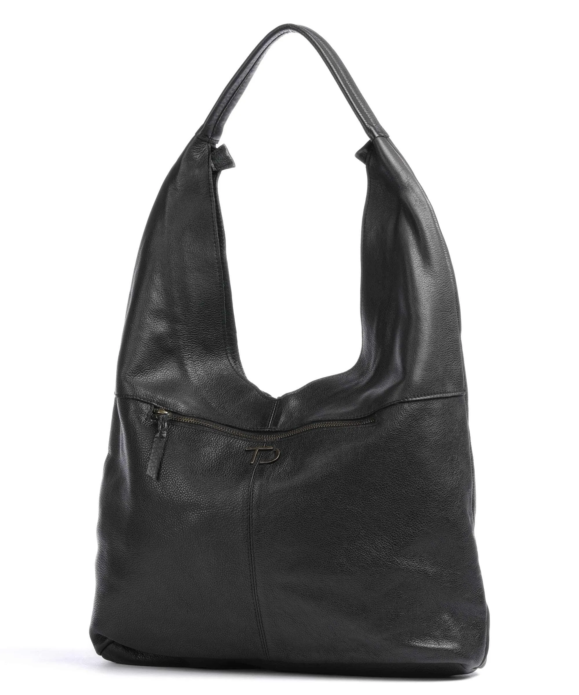  Taschendieb Wien Herzgasse 21 Borsa hobo pelle di vacchetta grana nero  