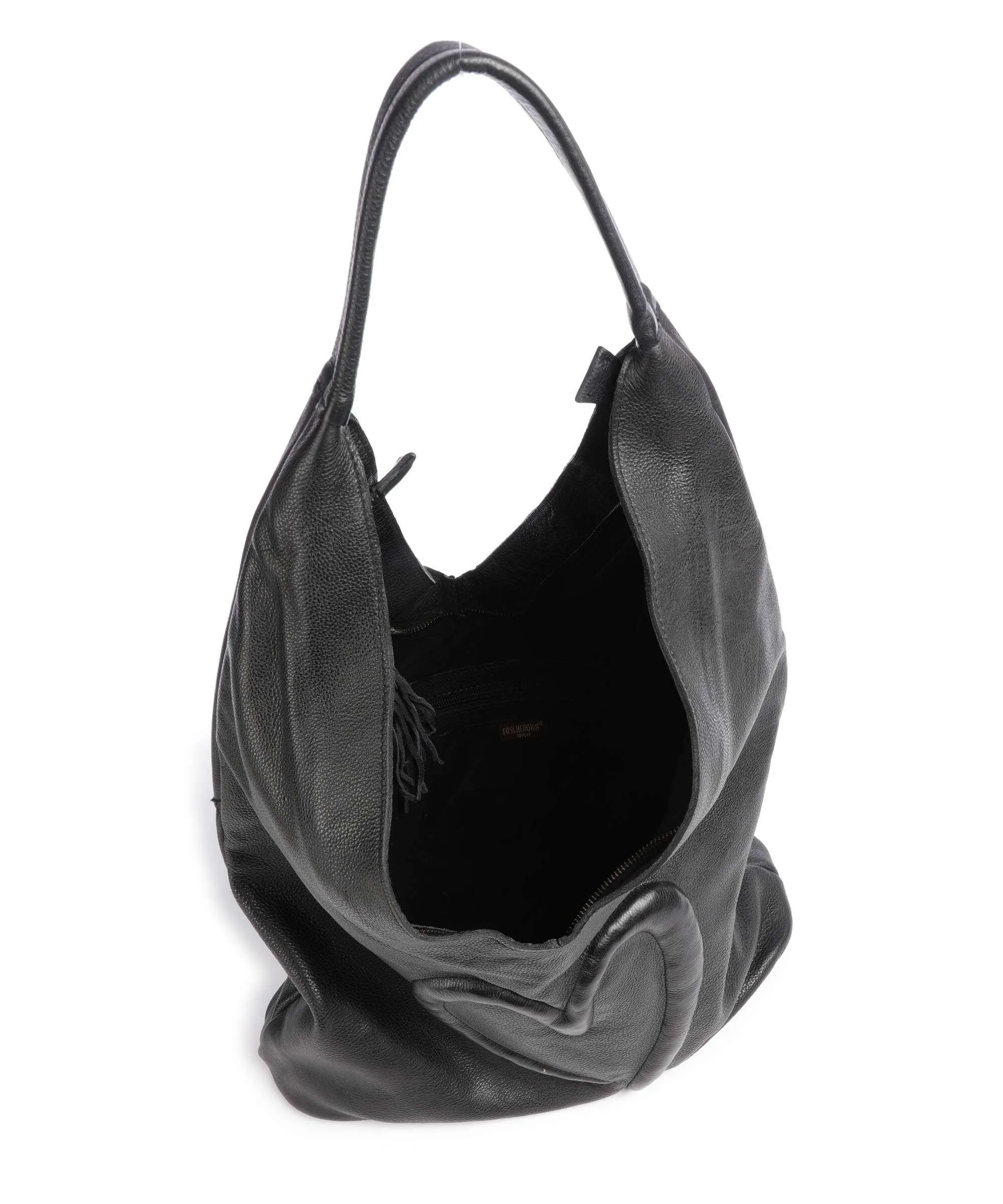  Taschendieb Wien Herzgasse 21 Borsa hobo pelle di vacchetta grana nero  