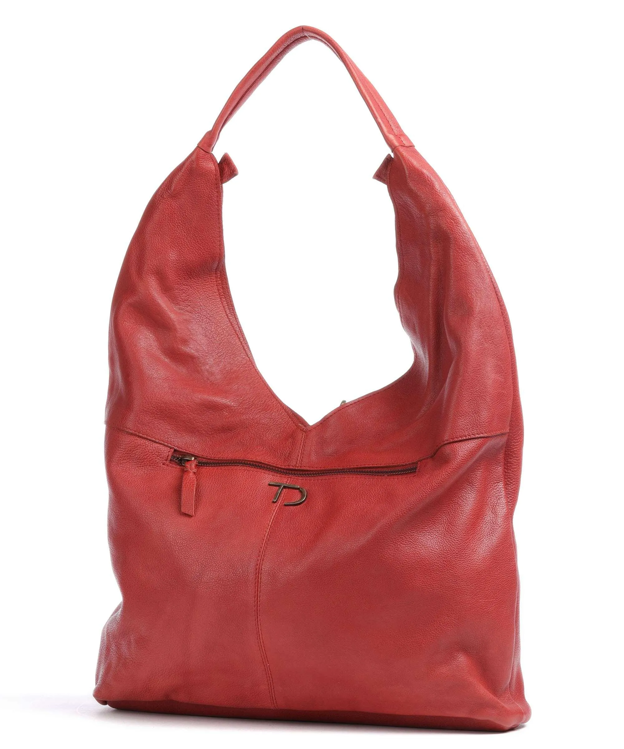  Taschendieb Wien Herzgasse 21 Borsa hobo pelle di vacchetta grana rosso  