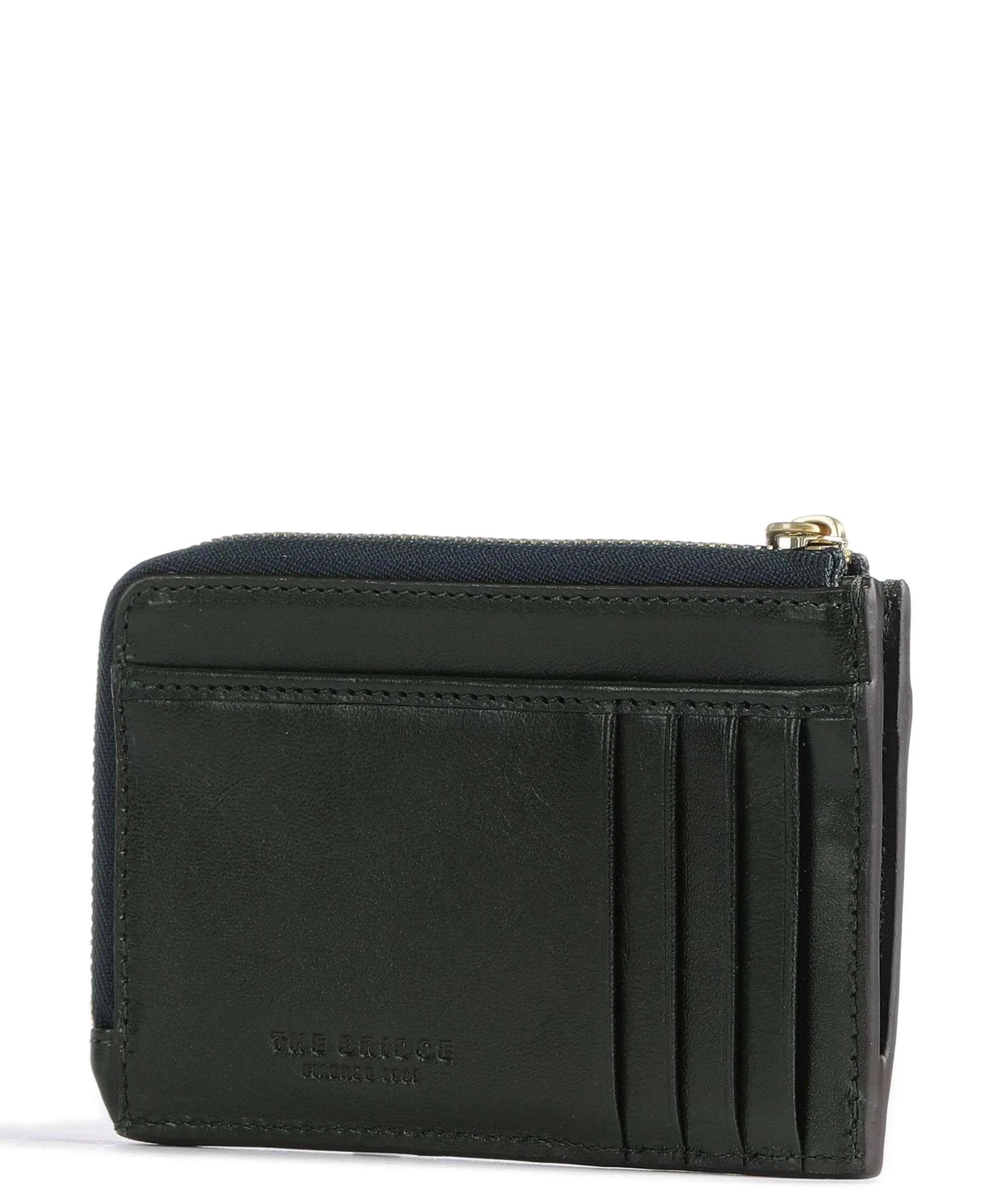  The Bridge Story Donna RFID Porta carte di credito pelle a grana fine verde scuro  