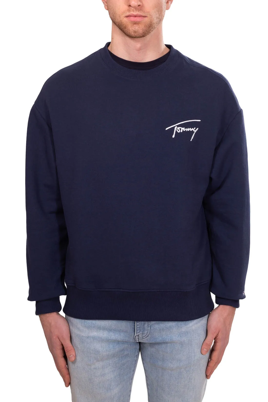 TOMMY JEANS Felpa uomo girocollo con logo
