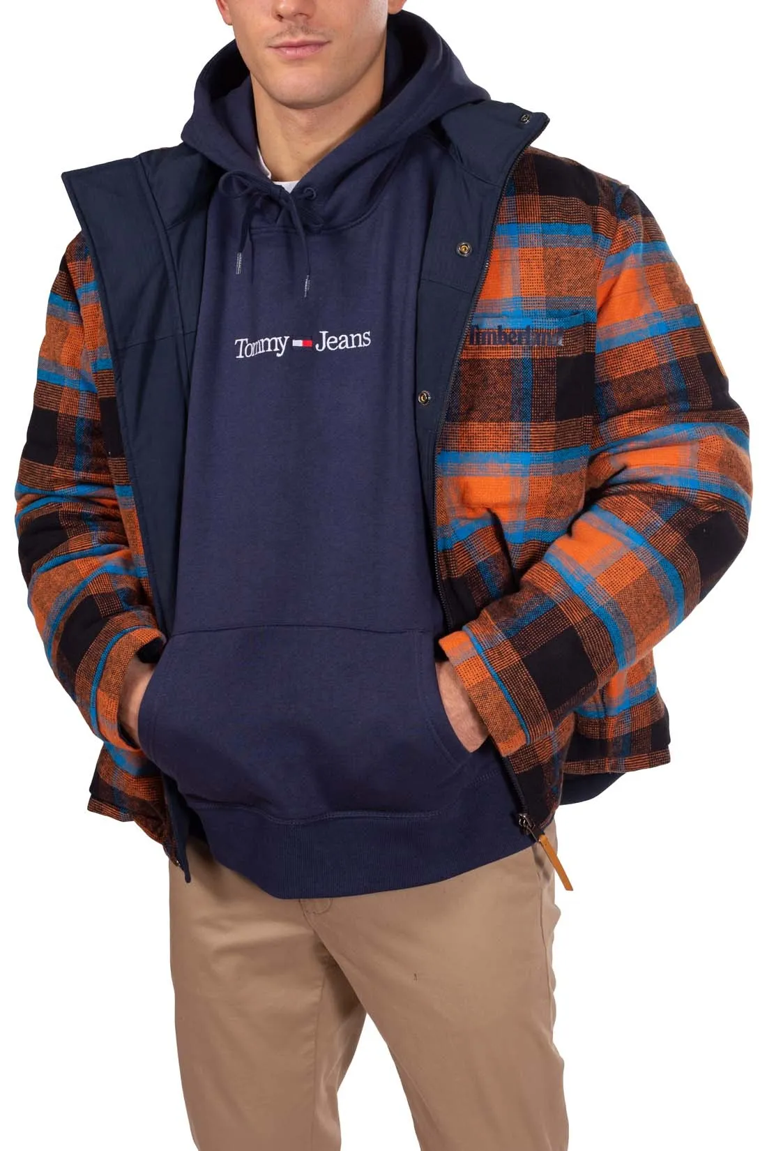 TOMMY JEANS Felpa uomo regular con logo lineare
