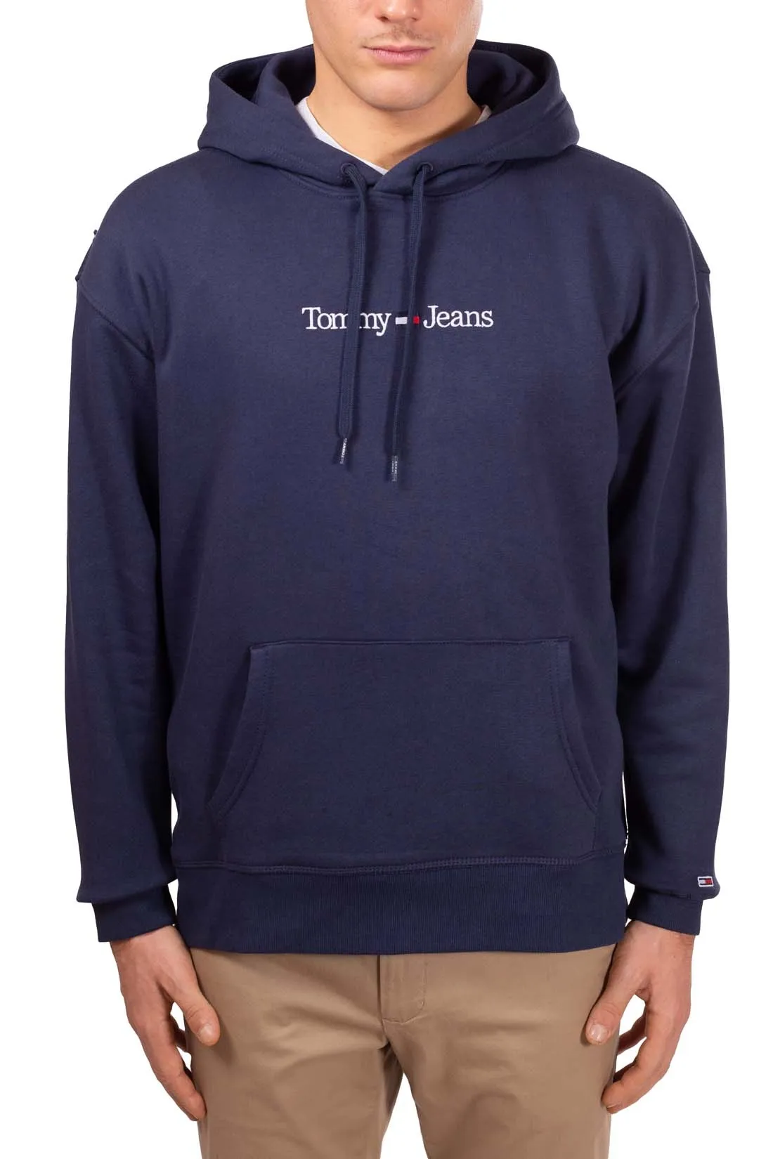 TOMMY JEANS Felpa uomo regular con logo lineare