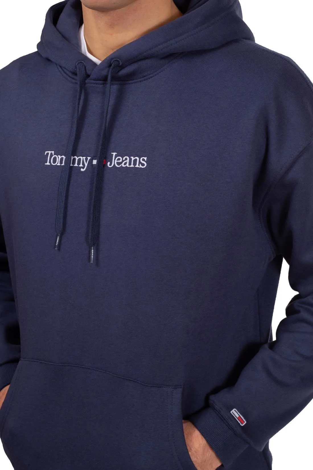 TOMMY JEANS Felpa uomo regular con logo lineare