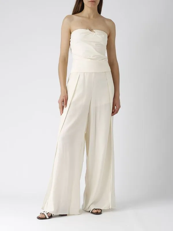 Top donna Patrizia Pepe in jersey stretch Crema