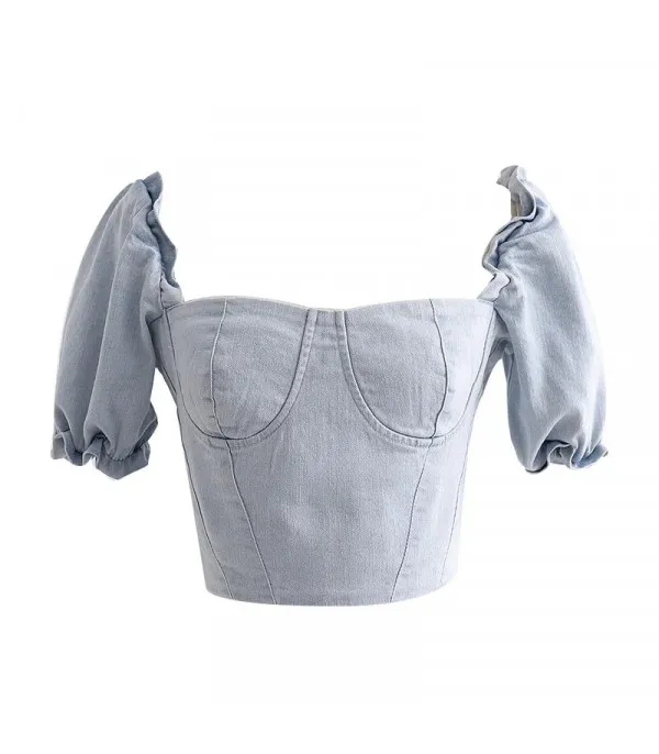 Toppino denim Mhary sbuffo
