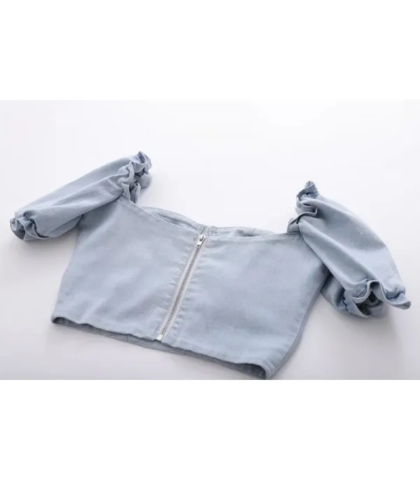 Toppino denim Mhary sbuffo