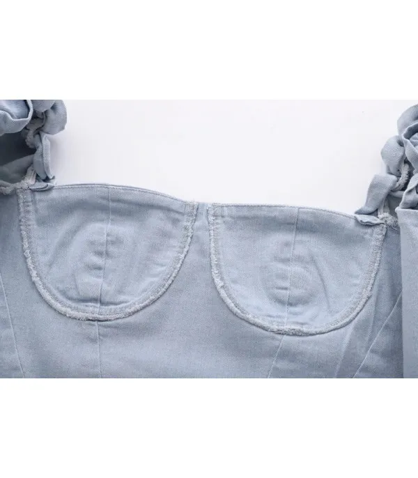 Toppino denim Mhary sbuffo