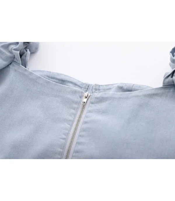 Toppino denim Mhary sbuffo