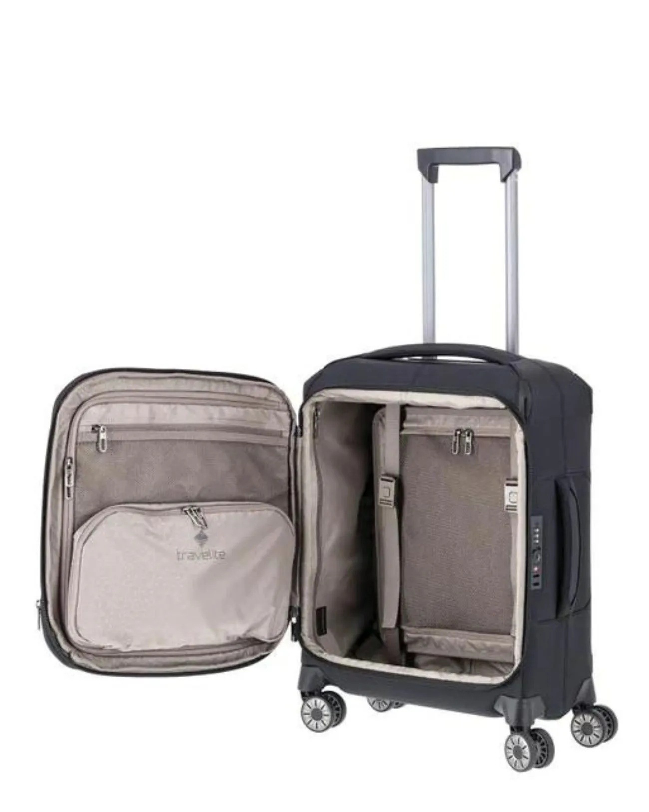 Travelite - Trolley cabina in nylon riciclato espandibile 4 ruote 55 cm Priima | Studioarch.com