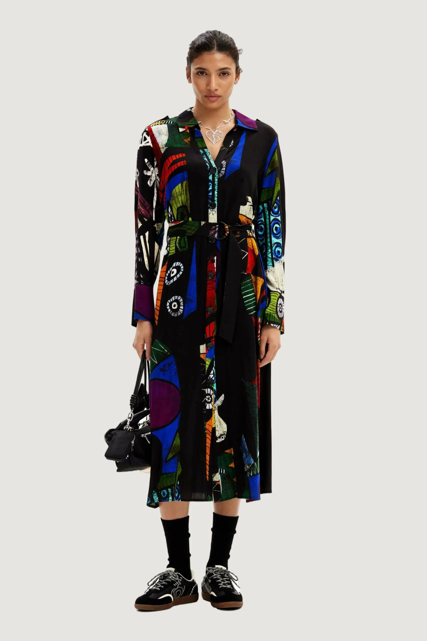 Vestito lungo Desigual DREAM LACROIX Nero