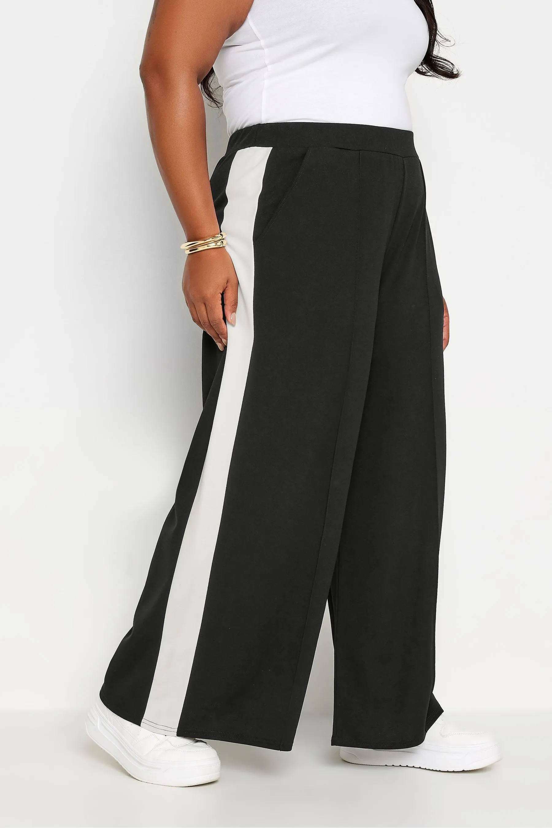 Yours Curve A righe fondo ampio  Pantaloni