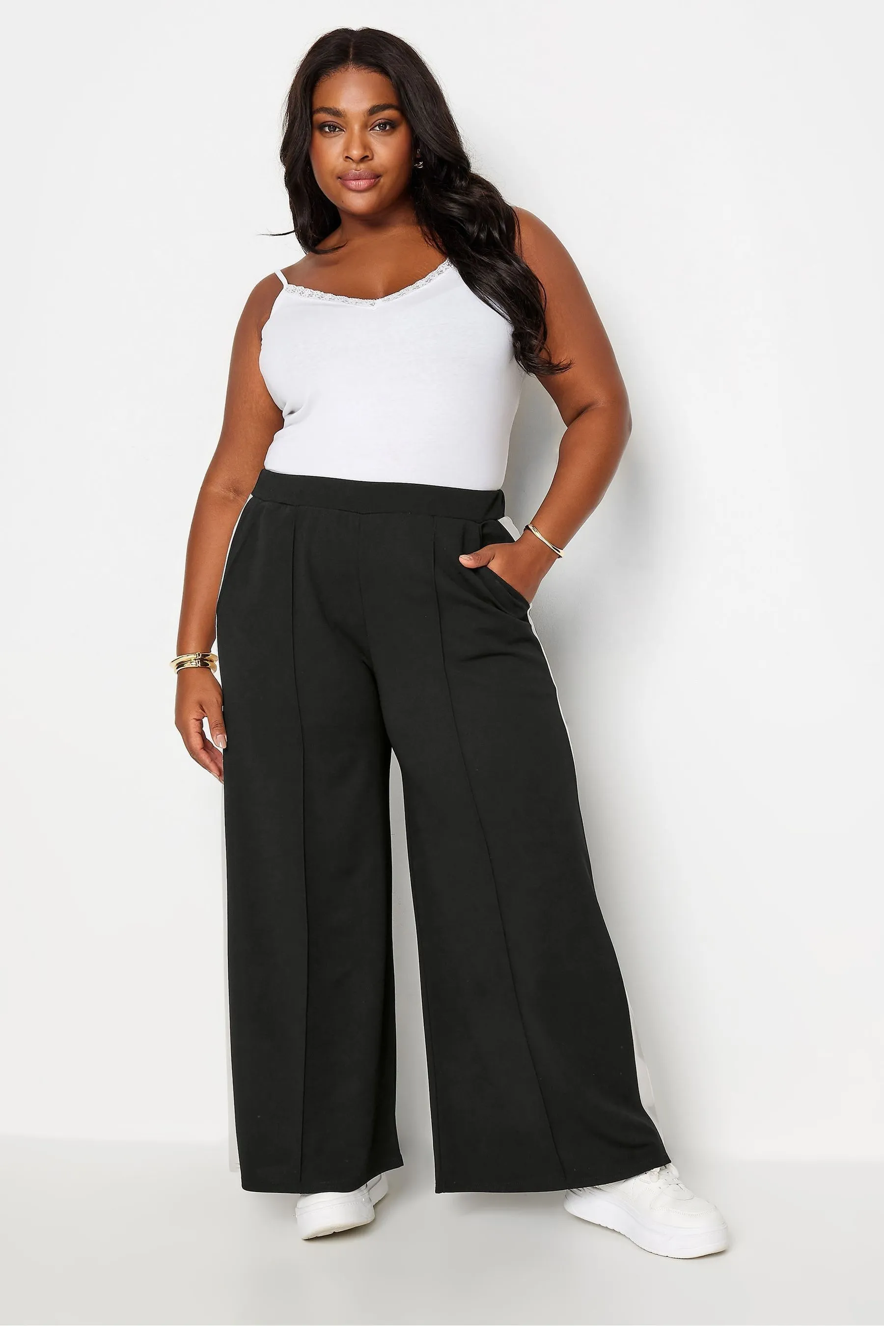 Yours Curve A righe fondo ampio  Pantaloni
