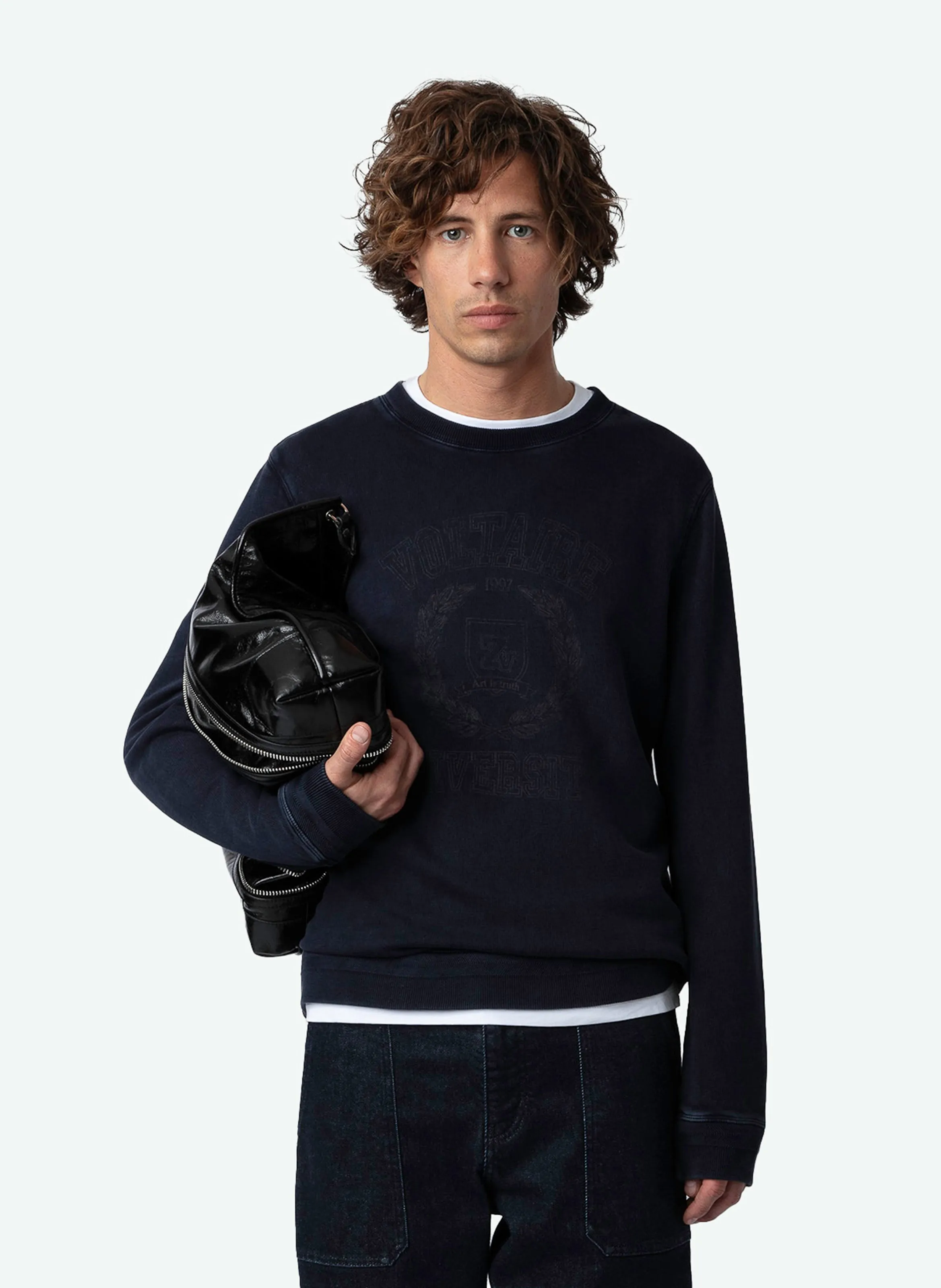  ZADIG&VOLTAIRE   STONY - Felpa girocollo diritta in cotone biologico | Blu