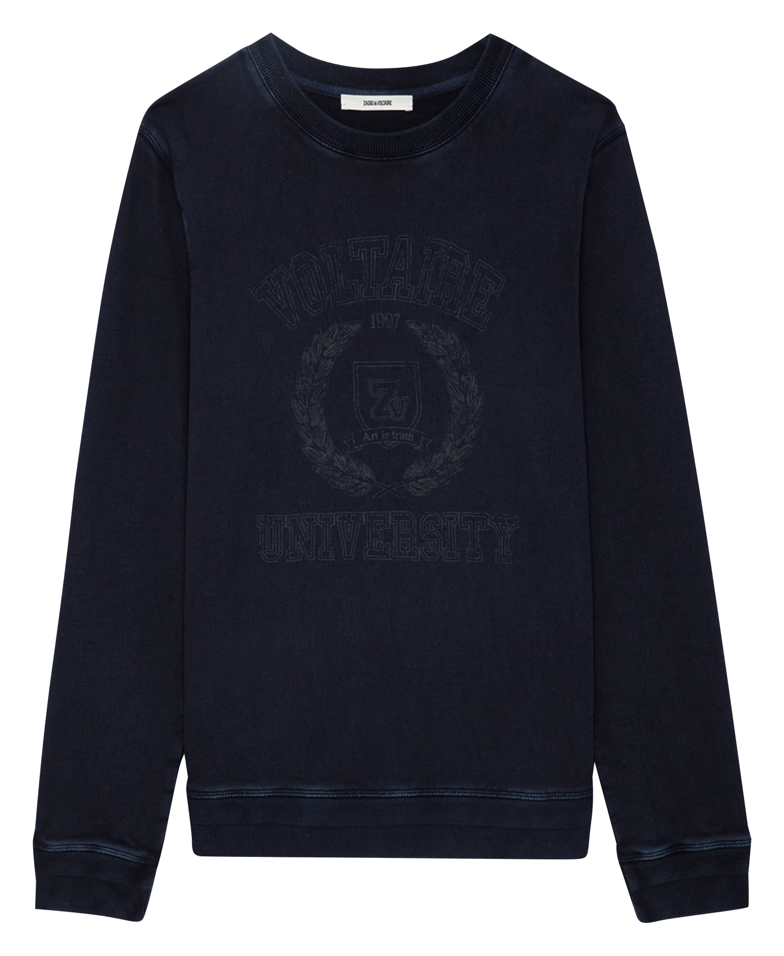  ZADIG&VOLTAIRE   STONY - Felpa girocollo diritta in cotone biologico | Blu