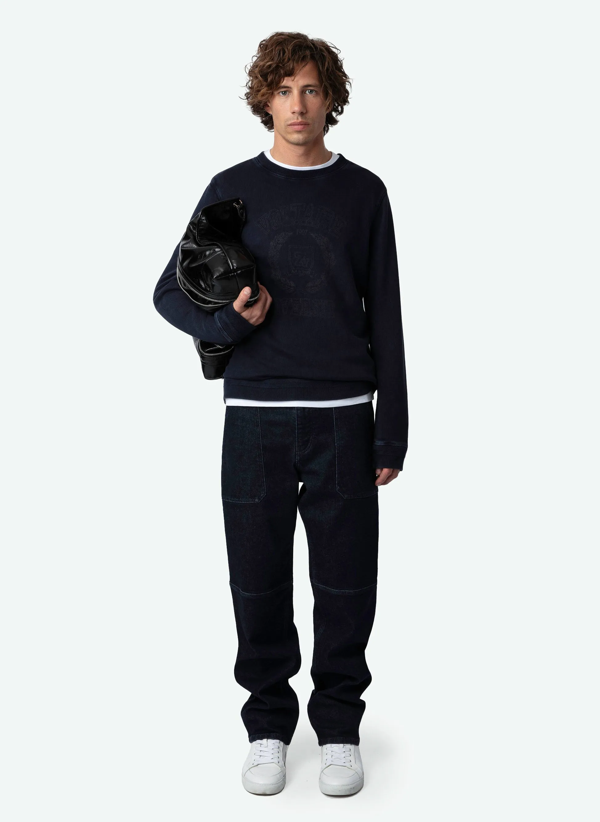  ZADIG&VOLTAIRE   STONY - Felpa girocollo diritta in cotone biologico | Blu