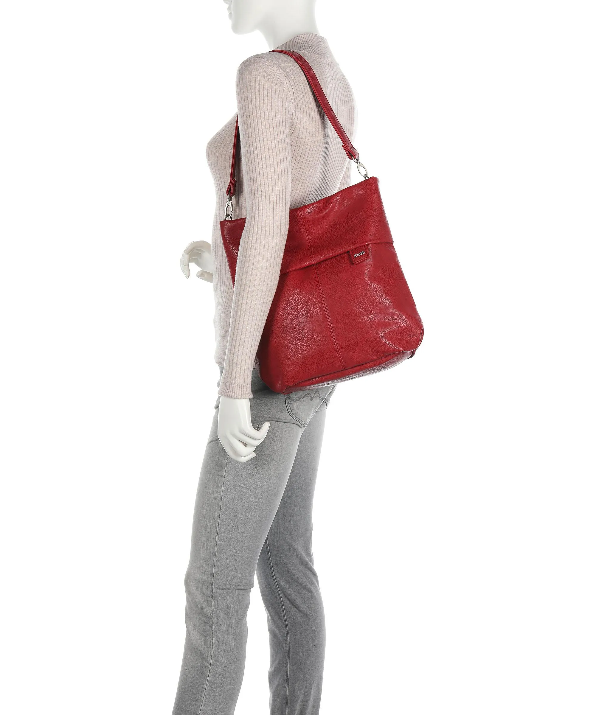  Zwei Mademoiselle.M M12 Borsa hobo pelle sintetica rosso scuro  